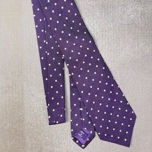 Ralph Lauren Purple Label polka dot  Purple Satin Silk Tie